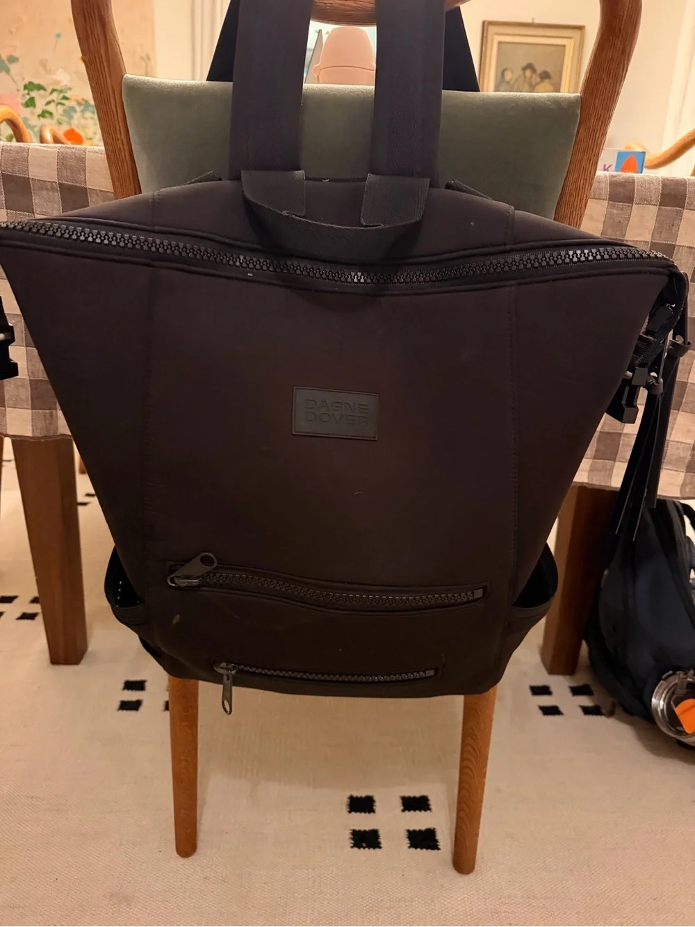 Dagne Dover Black Men's Backpack with Dual Front Zips